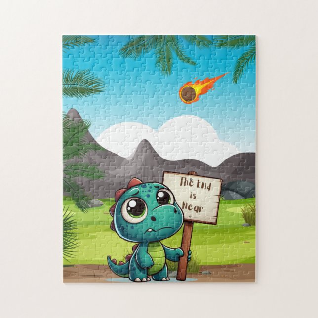 gullig, rolig dinosaurie pussel (Vertikal)