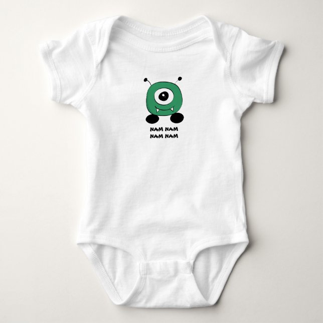 Gullig rolig grön främling tee shirt (Framsida)