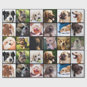 Gullig & rolig hundfotoCollage som slår in papper Presentpapper