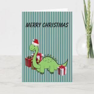 Gullig rolig julSanta dinosaur Helgkort