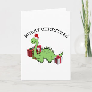 Gullig rolig julSanta dinosaur Helgkort