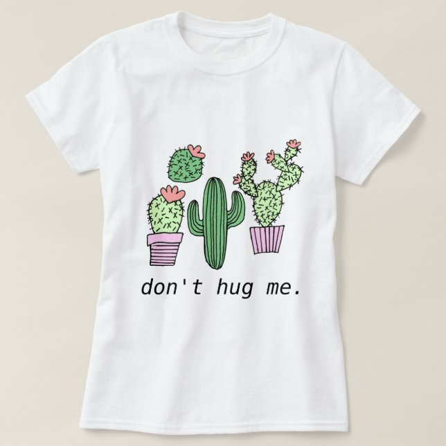 Gullig rolig kaktusT-tröja T-shirt (Design framsida)