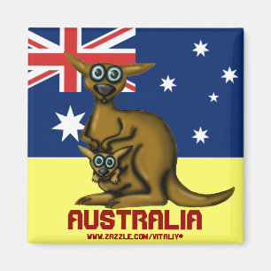 Gullig rolig känguruAustralien magnet