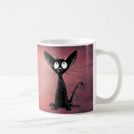 Gullig rolig konst för österlänningsvartkatt på kaffemugg