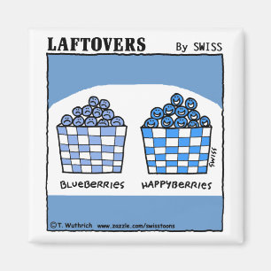 Gullig rolig Laftovers blåbärtecknad Magnet