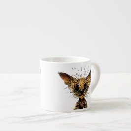 Gullig rolig lite miniatyrhund espressomugg