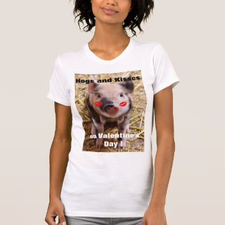Gullig rolig Piglet för rolig alla hjärtans dag Tee Shirt