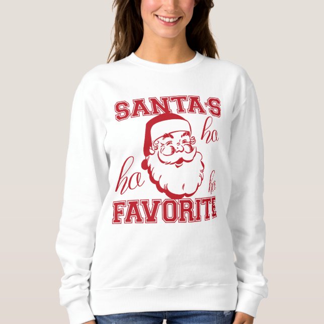 Gullig rolig Santas favoritHo Ho Ho jul T Shirt (Framsida)