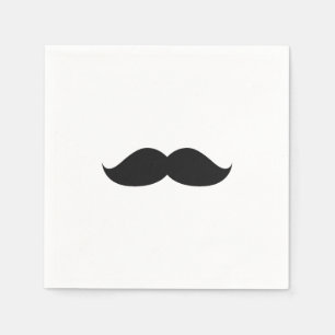 Gullig rolig svart mustasch pappersservett