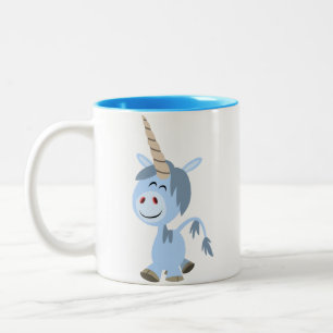 Gullig rolig tecknadUnicornmugg Två-Tonad Mugg