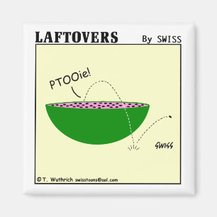 Gullig rolig vattenmelontecknad Laftovers Magnet