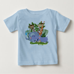 Gullig Romper för Safaridjurbaby T Shirt