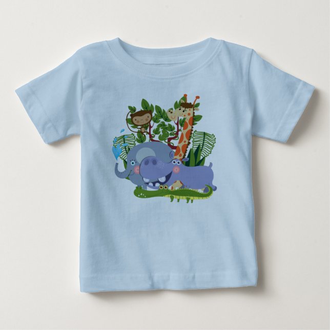 Gullig Romper för Safaridjurbaby T Shirt (Framsida)