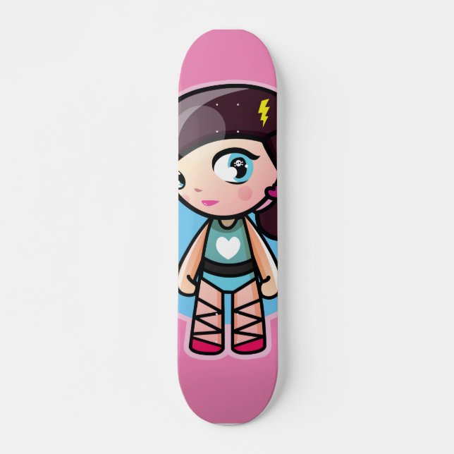 gullig rosa ballerina mini skateboard bräda 18,7 cm (Framsida)