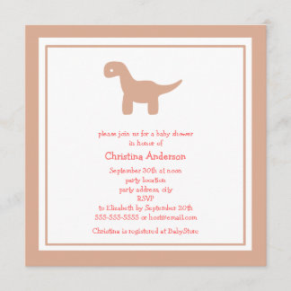 Gullig rosa Dinosaurbaby showerinbjudan Inbjudningar
