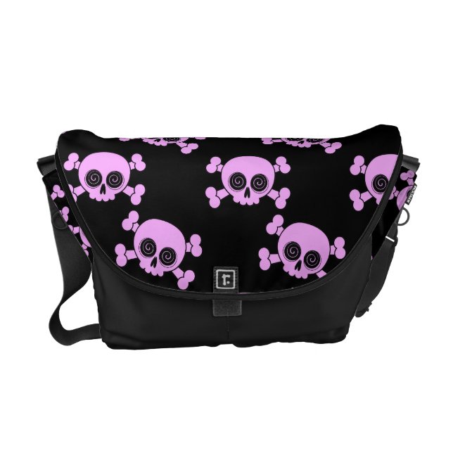Gullig rosa döskallar kurir väska (Framsidan)