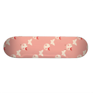 Gullig rosa döskallar mini skateboard bräda 18,5 cm