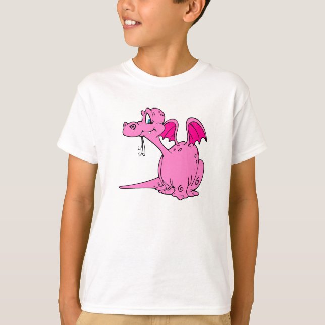 Gullig rosa drakebaby t shirt (Framsida)