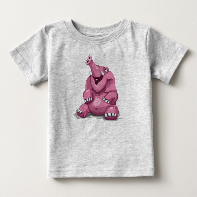 Gullig rosa elefant t shirt (Framsida)