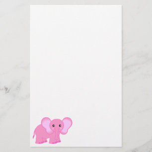 Gullig rosa elefantbrevpapper brevpapper