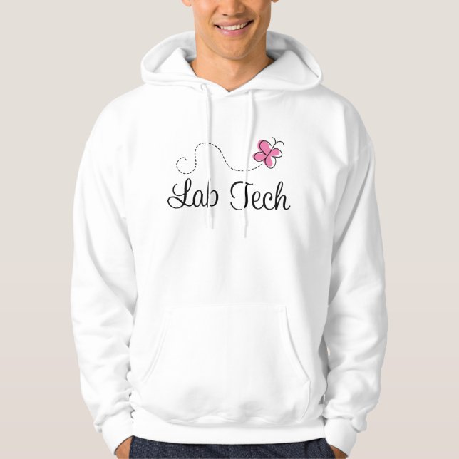 Gullig rosa fjärilslabbTech Sweatshirt (Framsida)