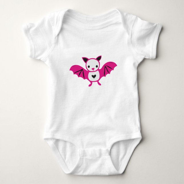 Gullig rosa Goth fladdermöss Tee Shirt (Framsida)