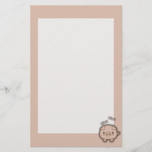 Gullig rosa gris Oink Brevpapper