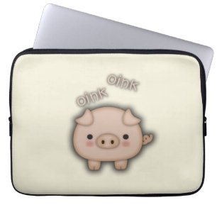 Gullig rosa gris Oink Laptop Fodral