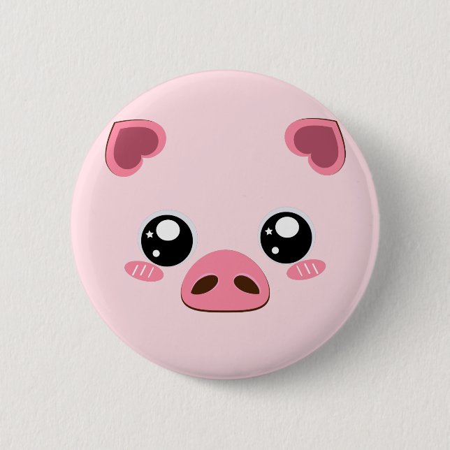 Gullig rosa grisbage knapp (Framsida)