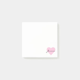 Gullig rosa hjärtapersonlig post-it block