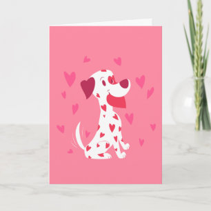 Gullig rosa hjärtavalentinDalmatian Helgkort