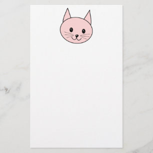 Gullig rosa katt brevpapper