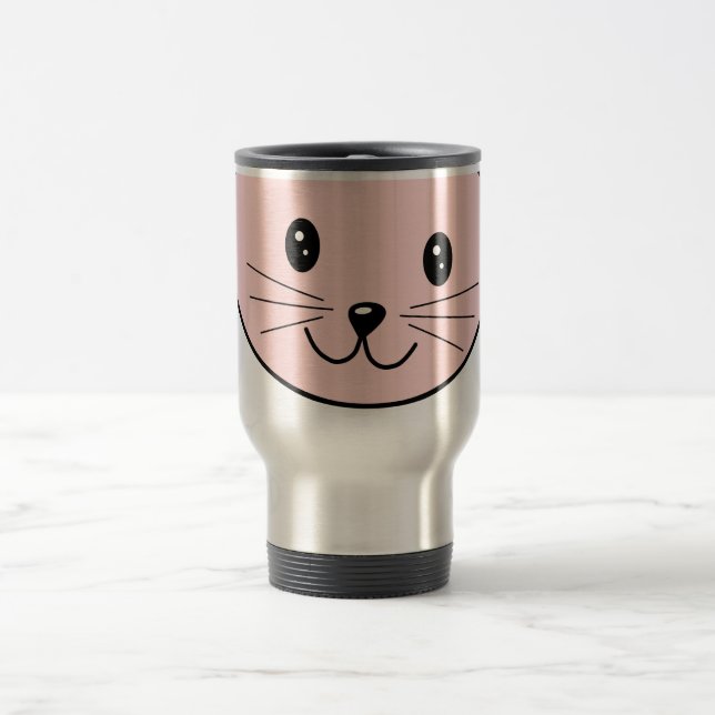 Gullig rosa katt resemugg (Center)
