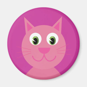 Gullig rosa le tecknadkattmagnet magnet