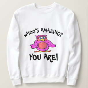 Gullig rosa le tecknaduggla t shirt