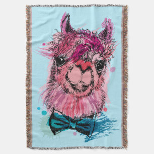 Gullig rosa Llama Filt