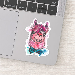 Gullig rosa Llama Klistermärken