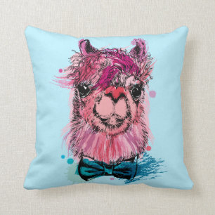 Gullig rosa Llama Kudde