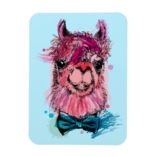 Gullig rosa Llama Magnet