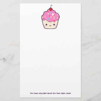 Gullig rosa muffin brevpapper
