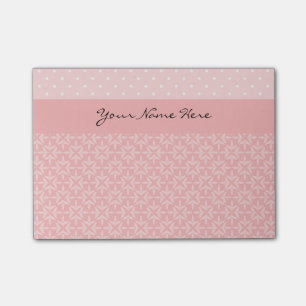 Gullig rosa- och vitpolka dots post-it block