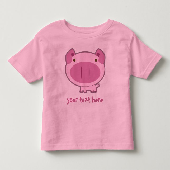 GULLIG ROSA PIGGY för barn Tee (Framsida)