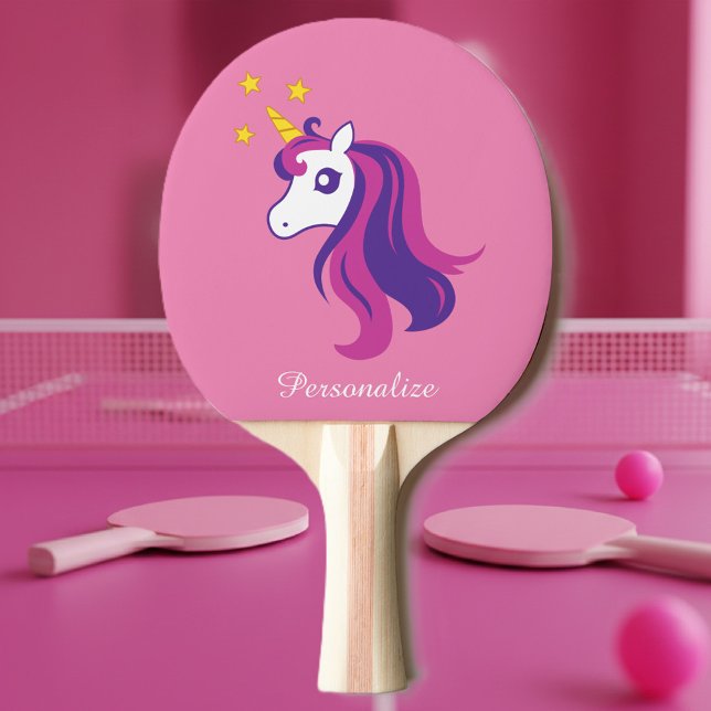 Gullig rosa pong för unicornbordtennispingen pingisracket (pink ping pong paddle)