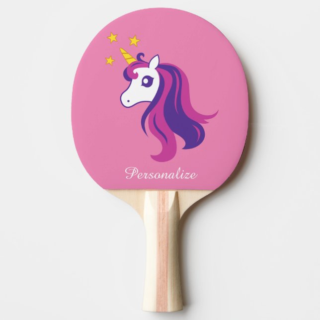 Gullig rosa pong för unicornbordtennispingen pingisracket (Framsidan)