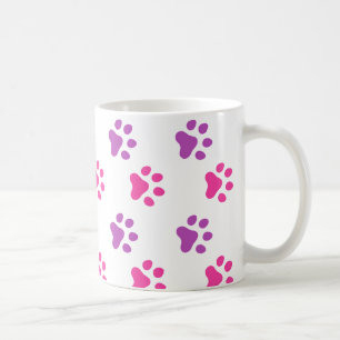 Gullig rosa/purpurfärgad tass avtryckmugg kaffemugg