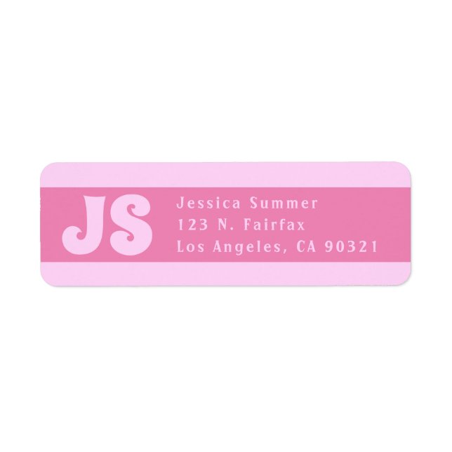 Gullig rosa returetiketter returadress etikett (Framsidan)