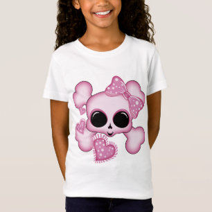 Gullig rosa skalle t-shirt