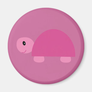 Gullig rosa tecknadsköldpaddamagnet magnet