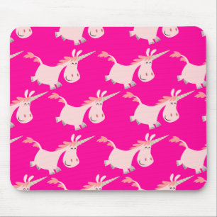 Gullig rosa tecknadUnicornflock!! mousepad Musmatta