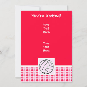 Gullig rosa volleyboll inbjudningar